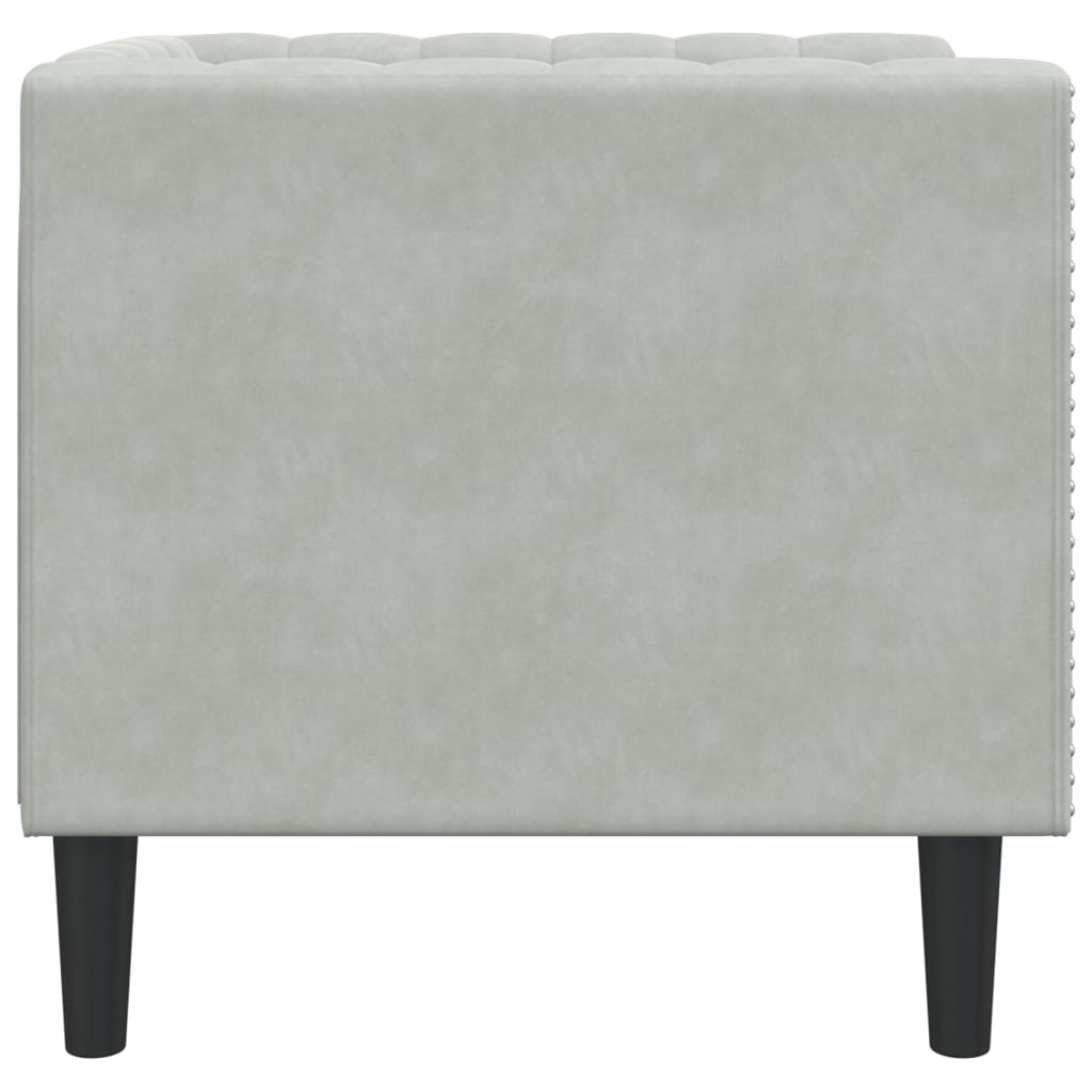 Fauteuil Chesterfield gris clair velours Canapés vidaXL   