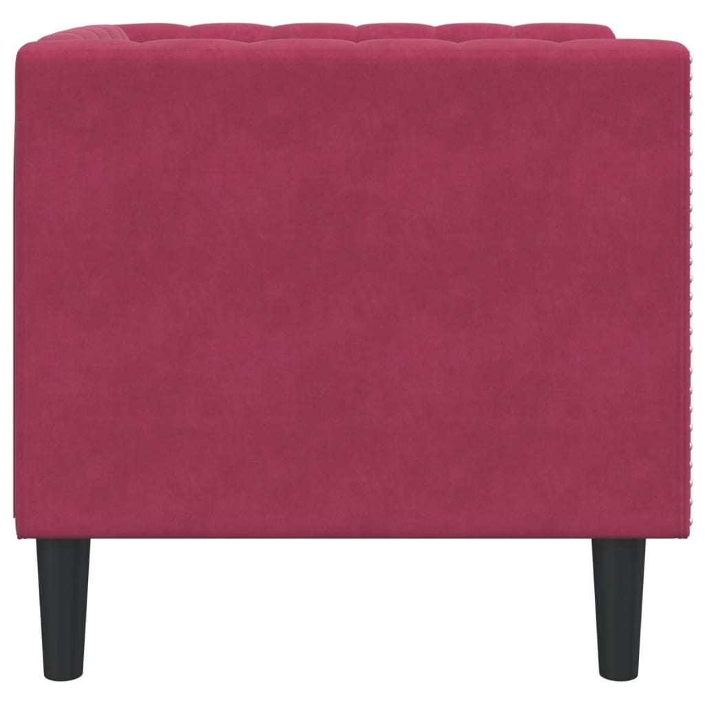 Fauteuil Chesterfield rouge bordeaux velours Canapés vidaXL   