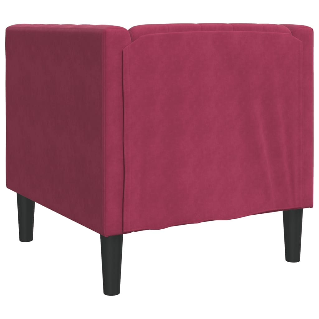 Fauteuil Chesterfield rouge bordeaux velours Canapés vidaXL   