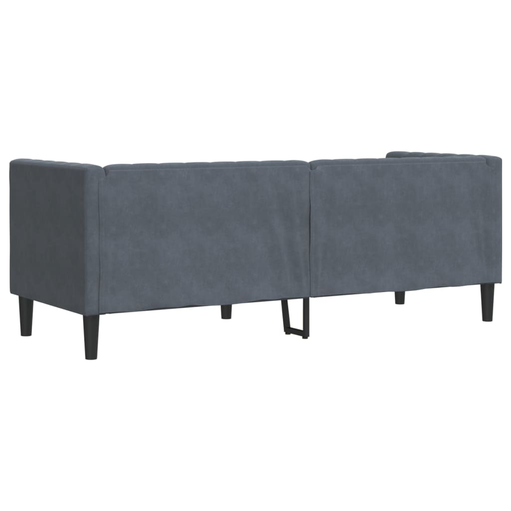 Canapé Chesterfield avec traversins 3 places gris foncé velours Canapés vidaXL   