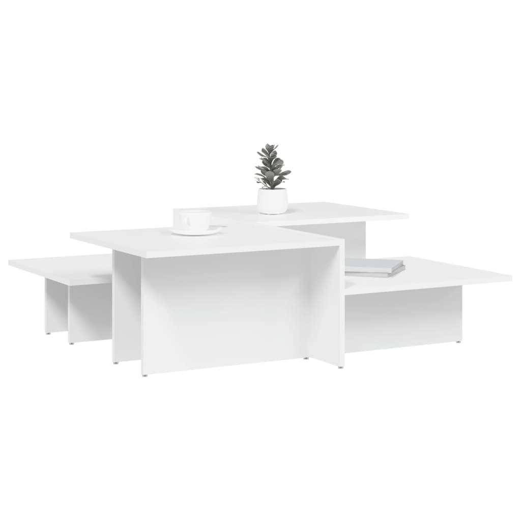 Tables basses 2 pcs blanc bois d'ingénierie Tables basses vidaXL   