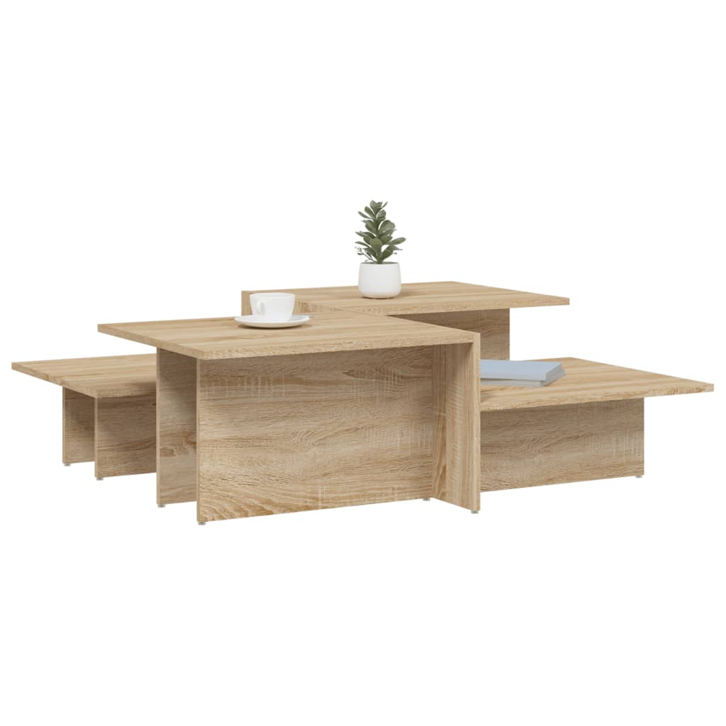 Tables basses 2 pcs Chêne sonoma Bois d'ingénierie Tables basses vidaXL   