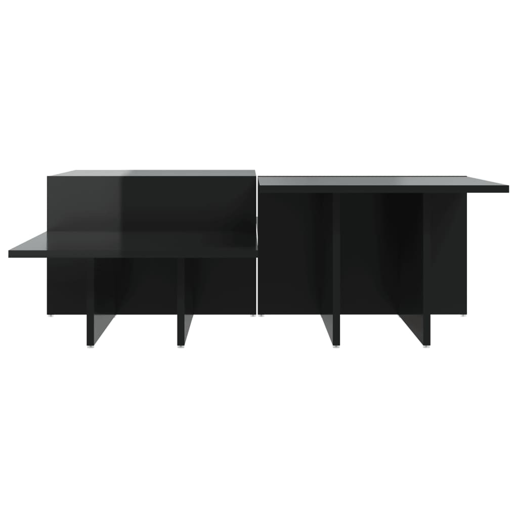 Tables basses 2 pcs noir brillant bois d'ingénierie Tables basses vidaXL   