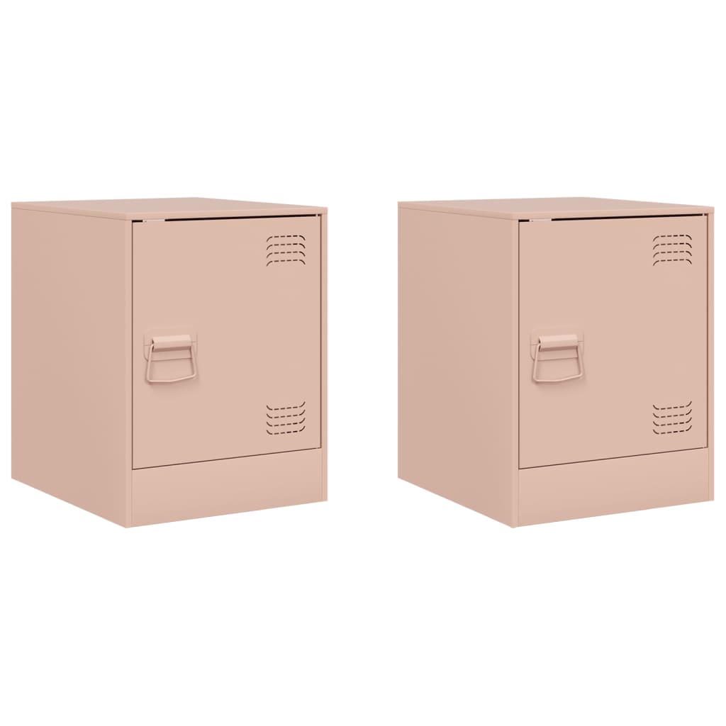 Tables de chevet 2 pcs rose 34,5x39x44 cm acier Tables de chevet vidaXL   