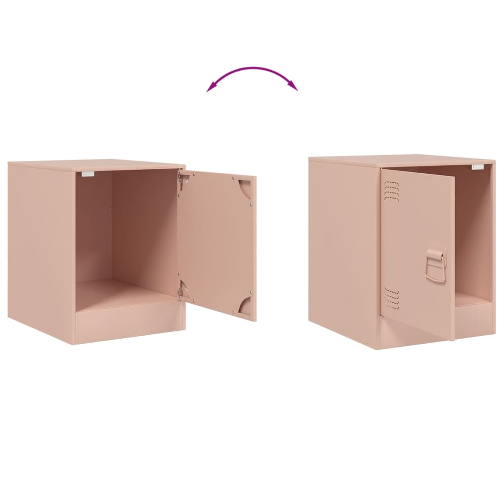 Tables de chevet 2 pcs rose 34,5x39x44 cm acier Tables de chevet vidaXL   