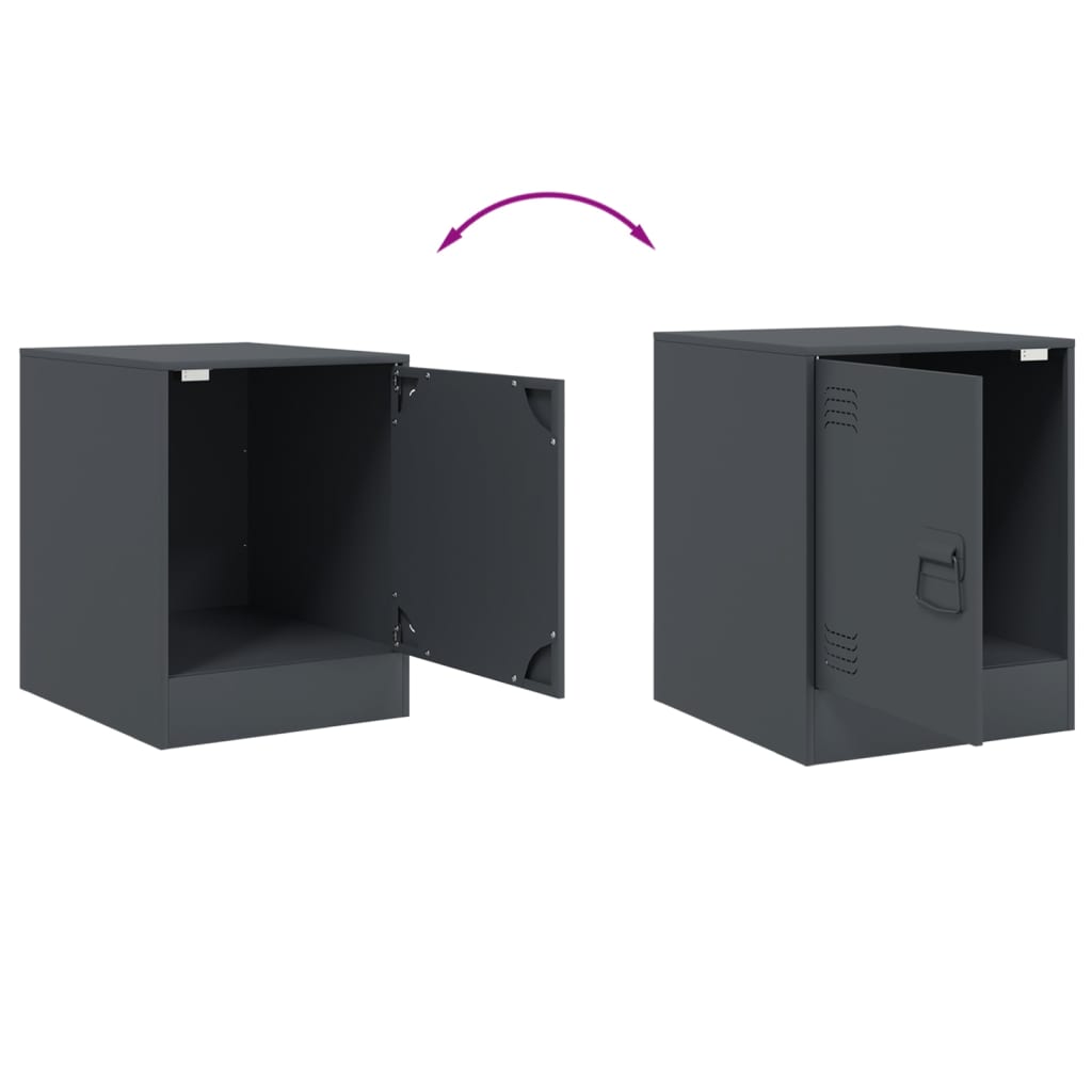 Tables de chevet 2 pcs anthracite 34,5x39x44 cm acier Tables de chevet vidaXL   