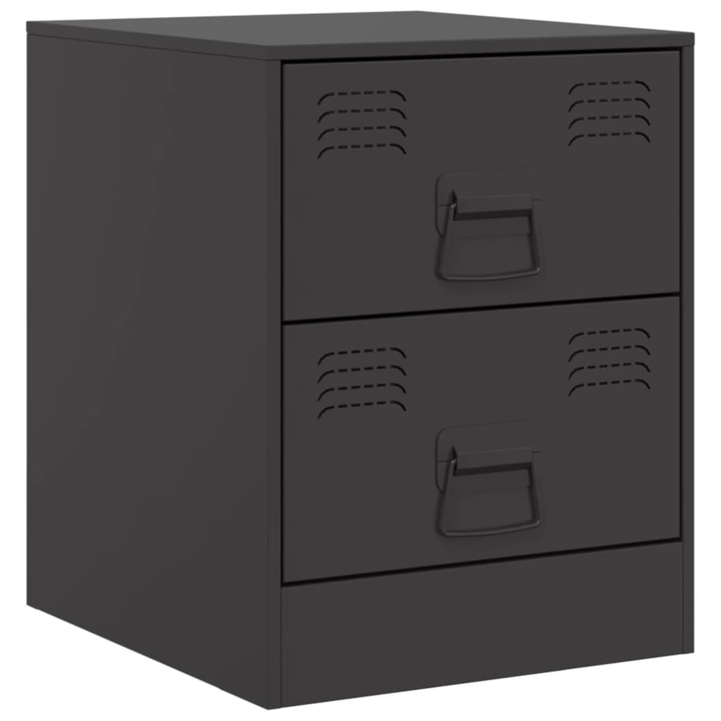 Table de chevet noir 34,5x39x44 cm acier Tables de chevet vidaXL   