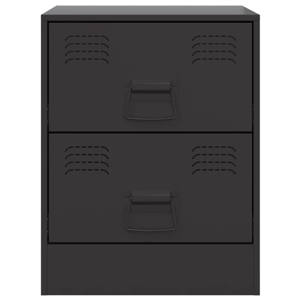 Tables de chevet 2 pcs noir 34,5x39x44 cm acier Tables de chevet vidaXL   