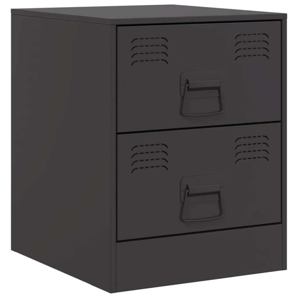 Tables de chevet 2 pcs noir 34,5x39x44 cm acier Tables de chevet vidaXL   