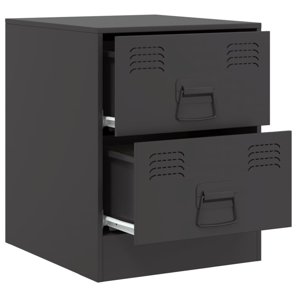 Tables de chevet 2 pcs noir 34,5x39x44 cm acier Tables de chevet vidaXL   