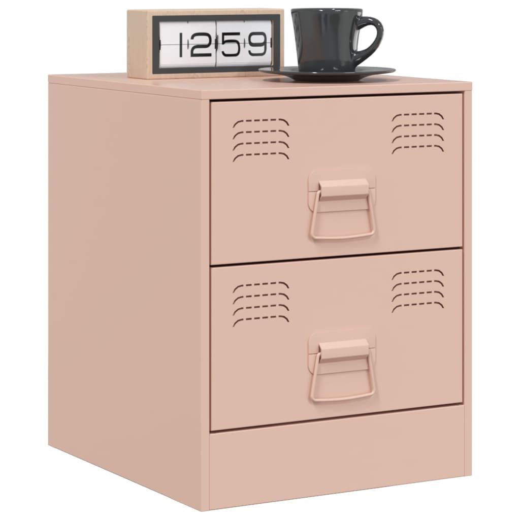 Tables de chevet 2 pcs rose 34,5x39x44 cm acier Tables de chevet vidaXL   