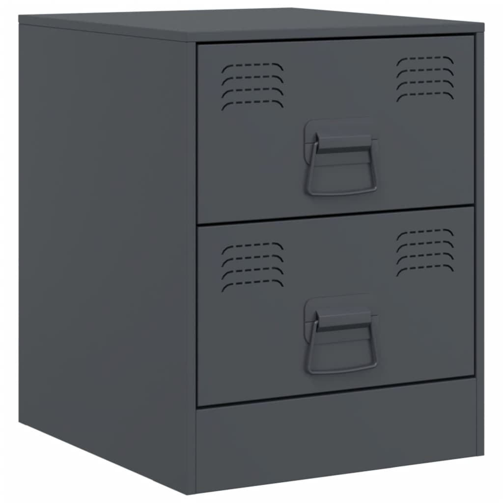 Tables de chevet 2 pcs anthracite 34,5x39x44 cm acier Tables de chevet vidaXL   