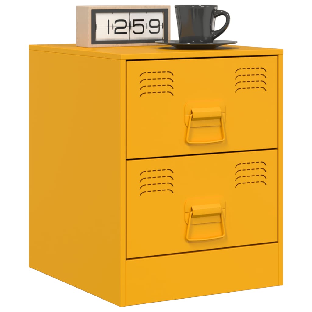 Table de chevet jaune 34,5x39x44 cm acier Tables de chevet vidaXL   