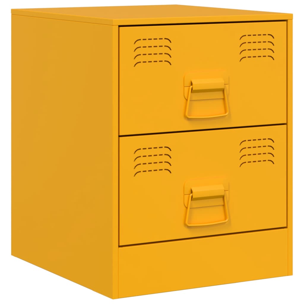 Tables de chevet 2 pcs jaune 34,5x39x44 cm acier Tables de chevet vidaXL   