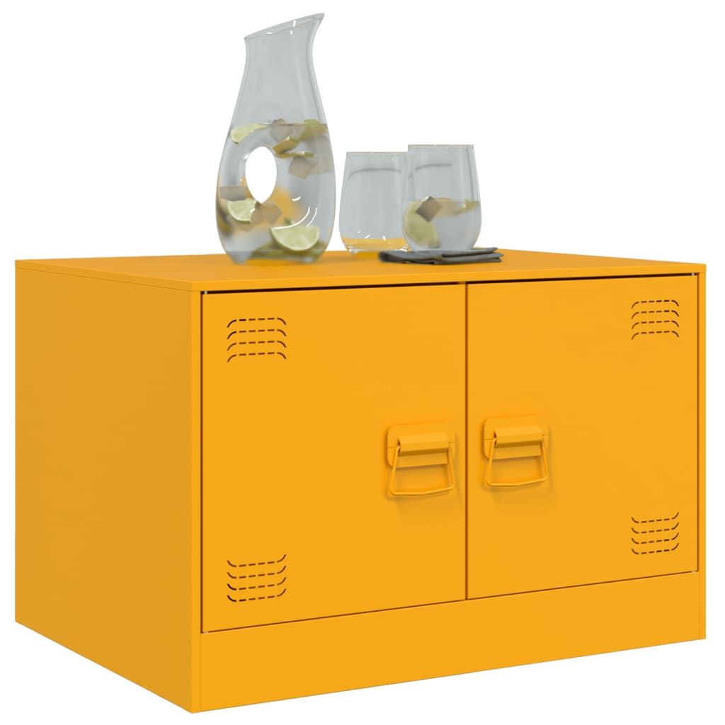 Table basse Jaune moutarde 67x50x44 cm acier Tables basses vidaXL   