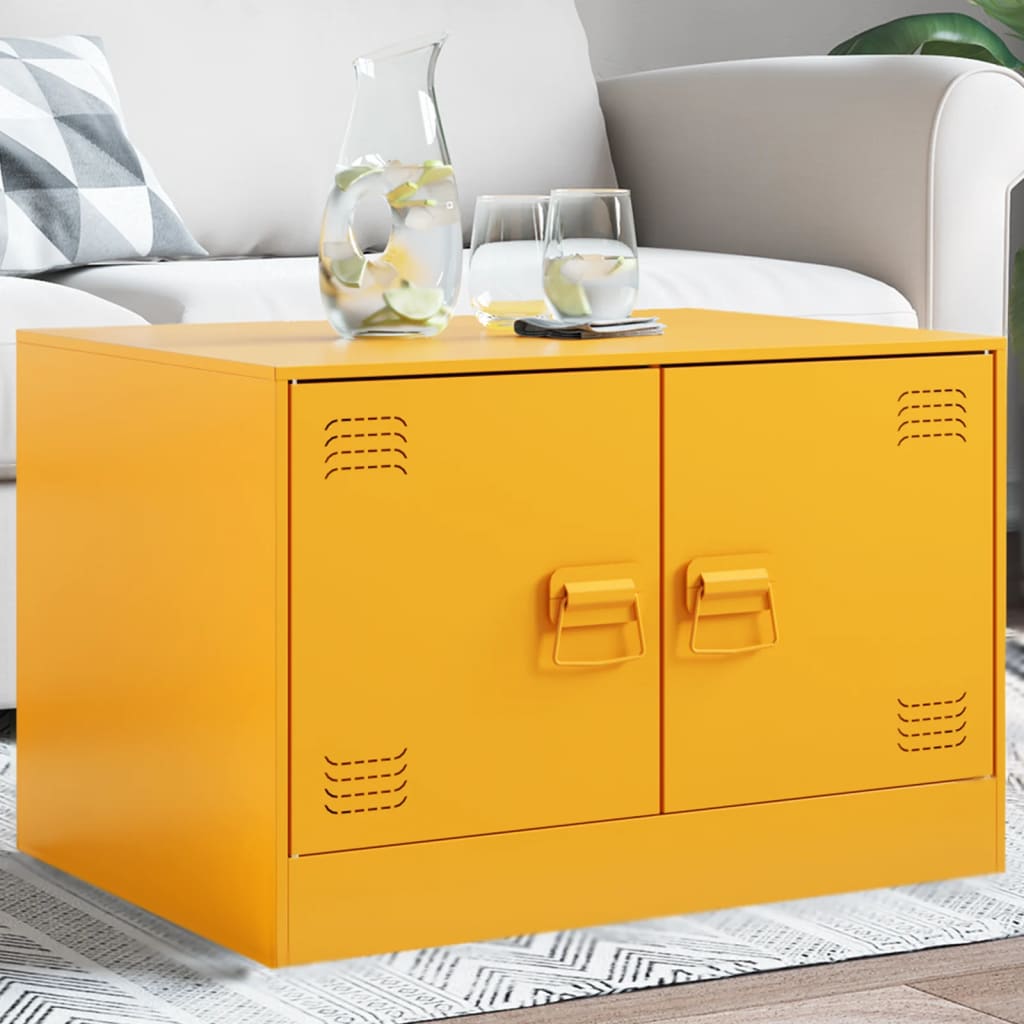 Table basse Jaune moutarde 67x50x44 cm acier Tables basses vidaXL   