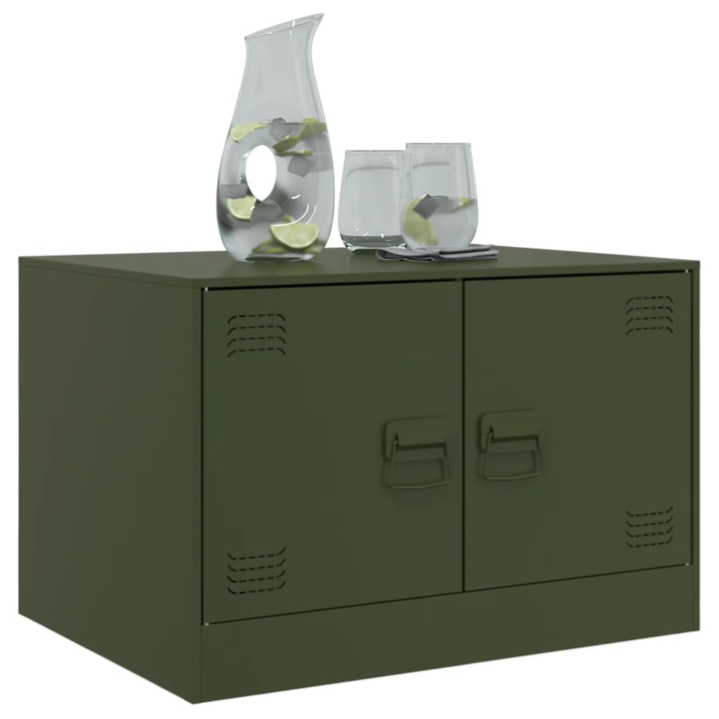 Table basse vert olive 67x50x44 cm acier Tables basses vidaXL   