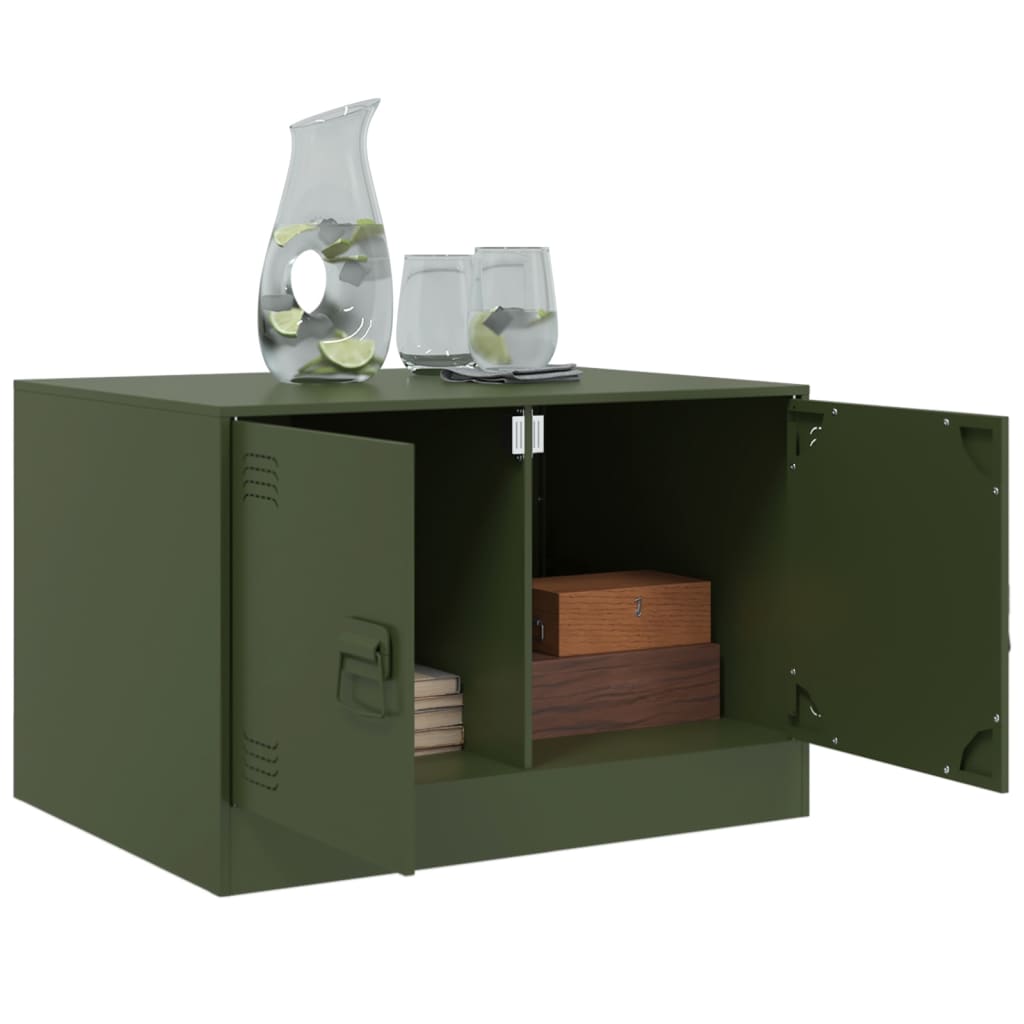 Table basse vert olive 67x50x44 cm acier Tables basses vidaXL   