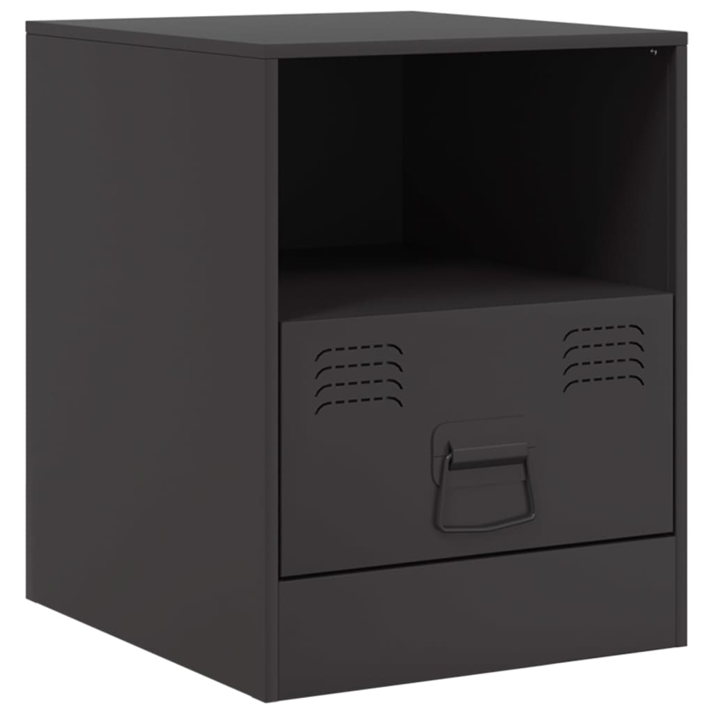 Table de chevet noir 34,5x39x44 cm acier Tables de chevet vidaXL   