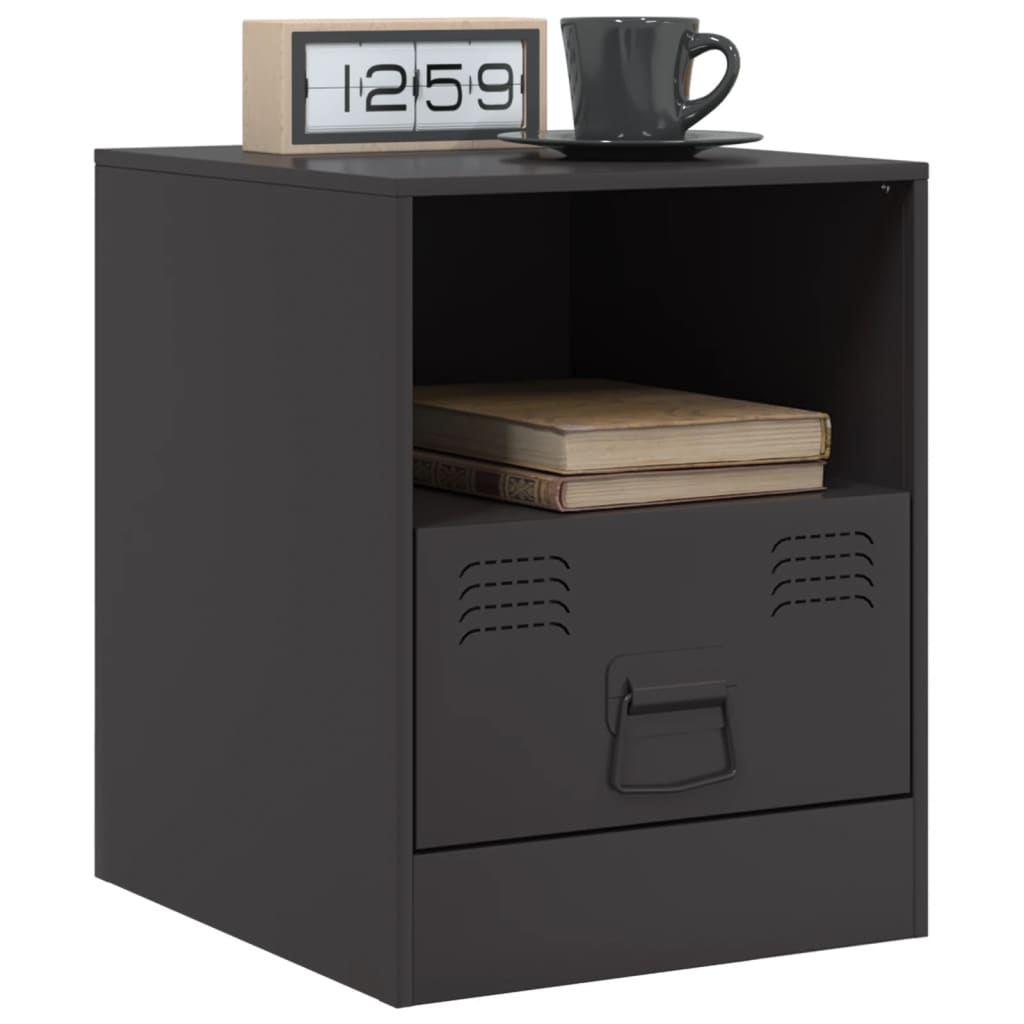 Tables de chevet 2 pcs noir 34,5x39x44 cm acier Tables de chevet vidaXL   