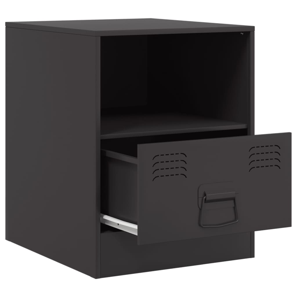 Tables de chevet 2 pcs noir 34,5x39x44 cm acier Tables de chevet vidaXL   