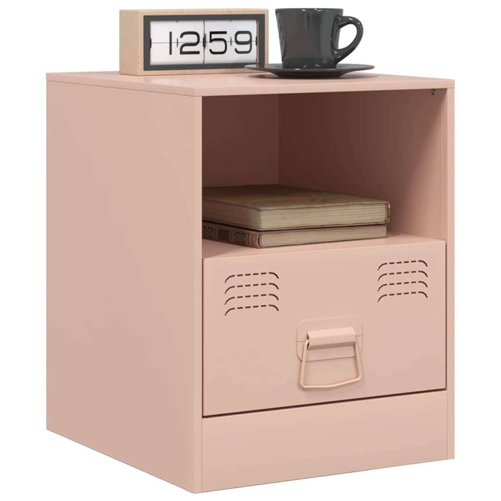 Table de chevet rose 34,5x39x44 cm acier Tables de chevet vidaXL   