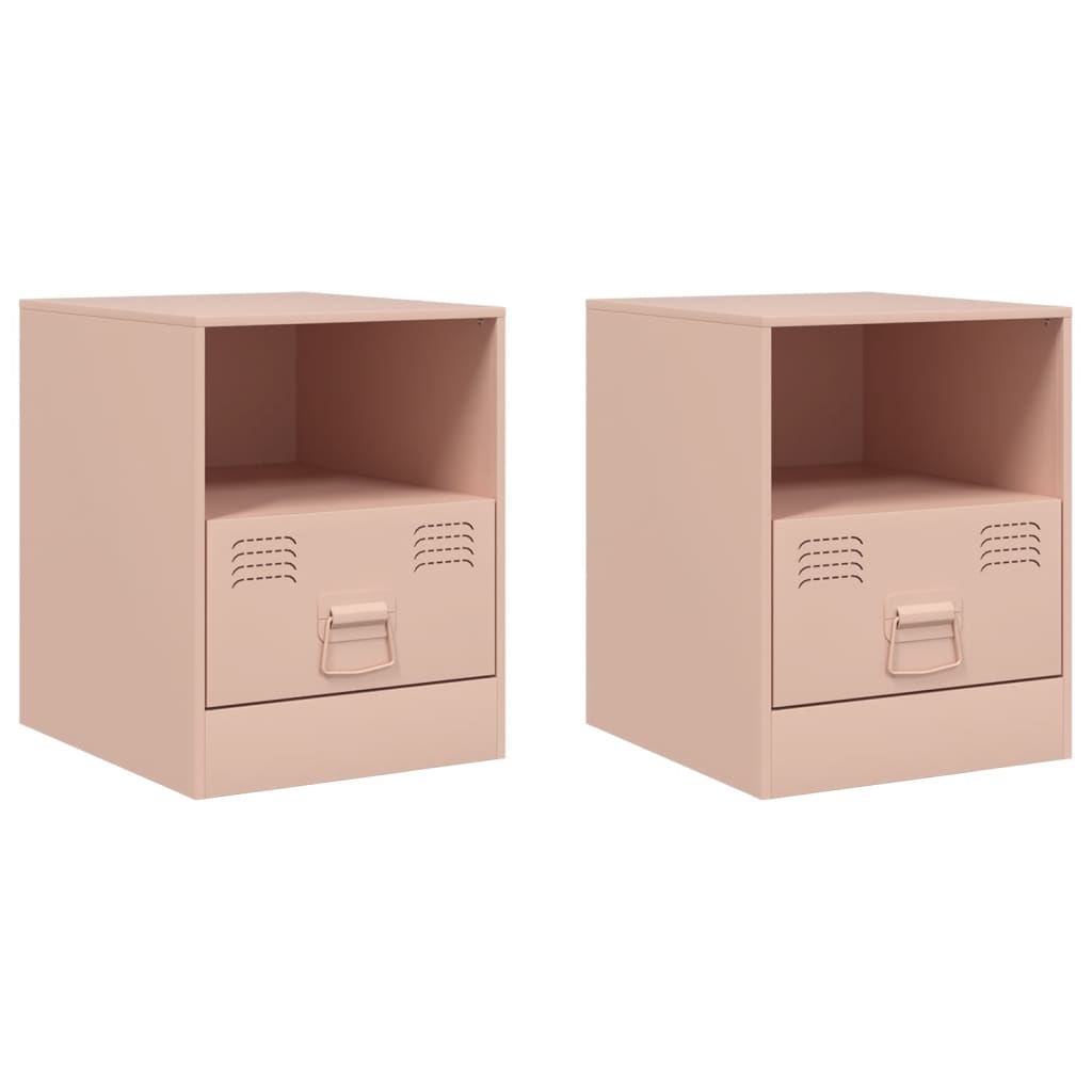 Tables de chevet 2 pcs rose 34,5x39x44 cm acier Tables de chevet vidaXL   