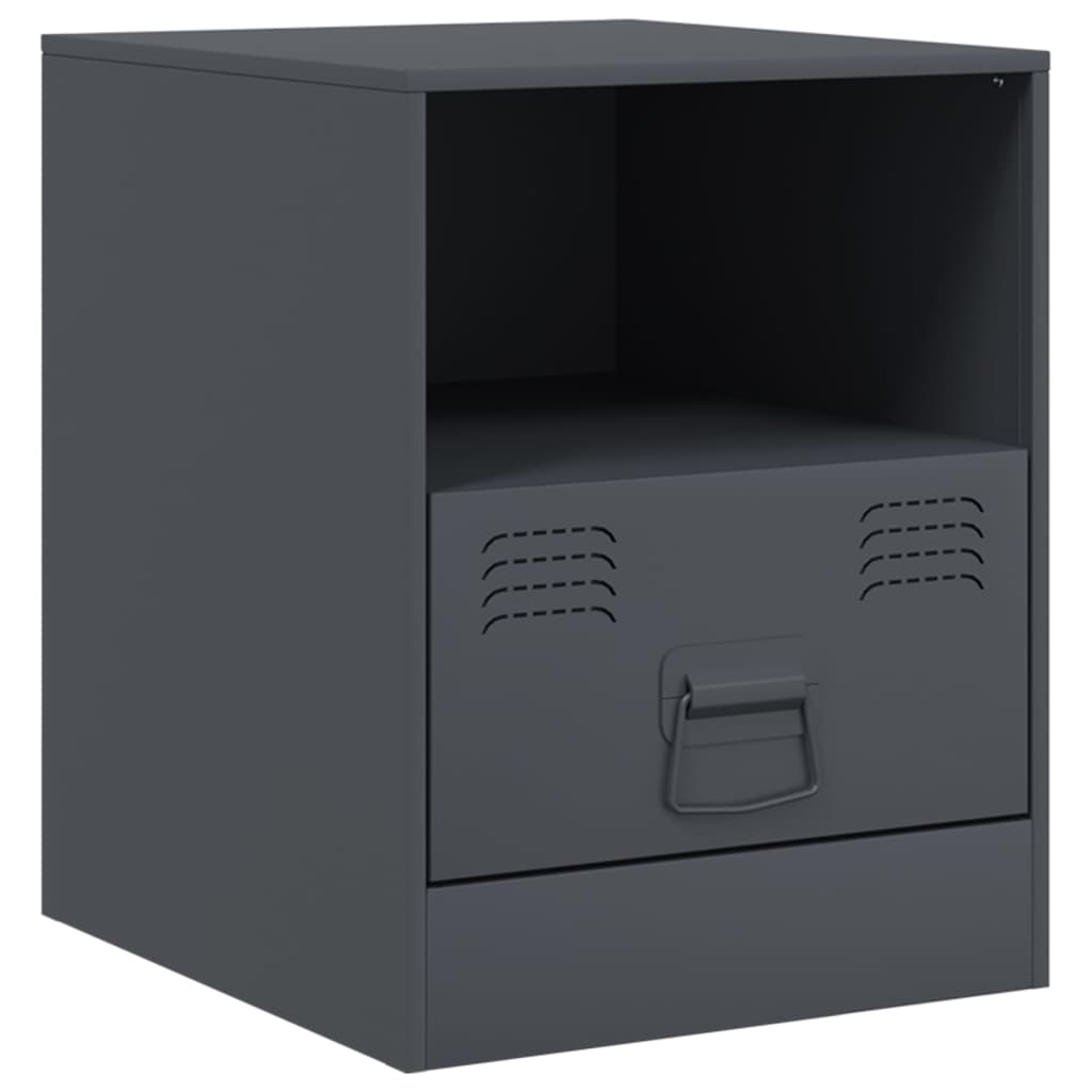 Tables de chevet 2 pcs anthracite 34,5x39x44 cm acier Tables de chevet vidaXL   