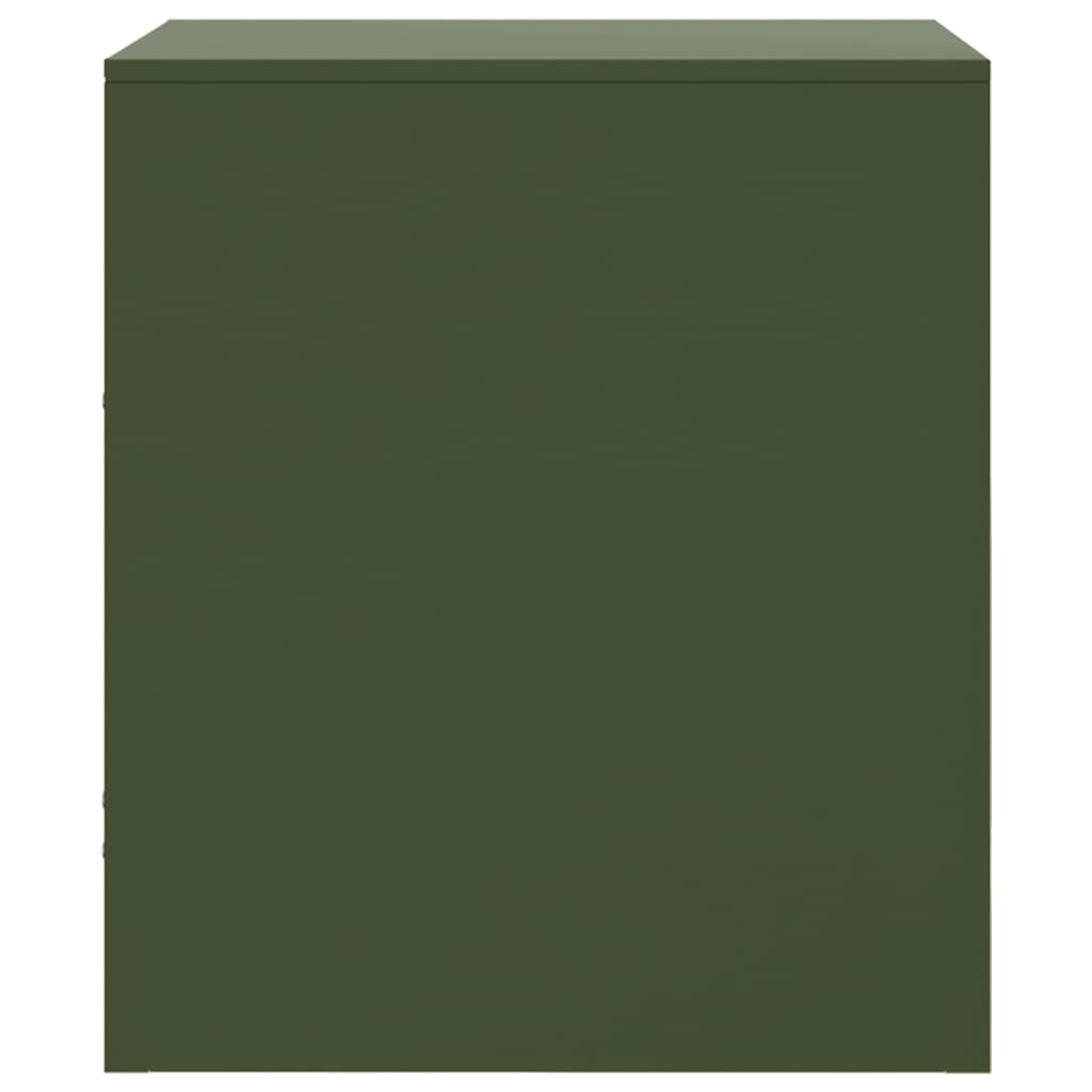 Tables de chevet 2 pcs noir vert olive 34,5x39x44 cm acier Tables de chevet vidaXL   