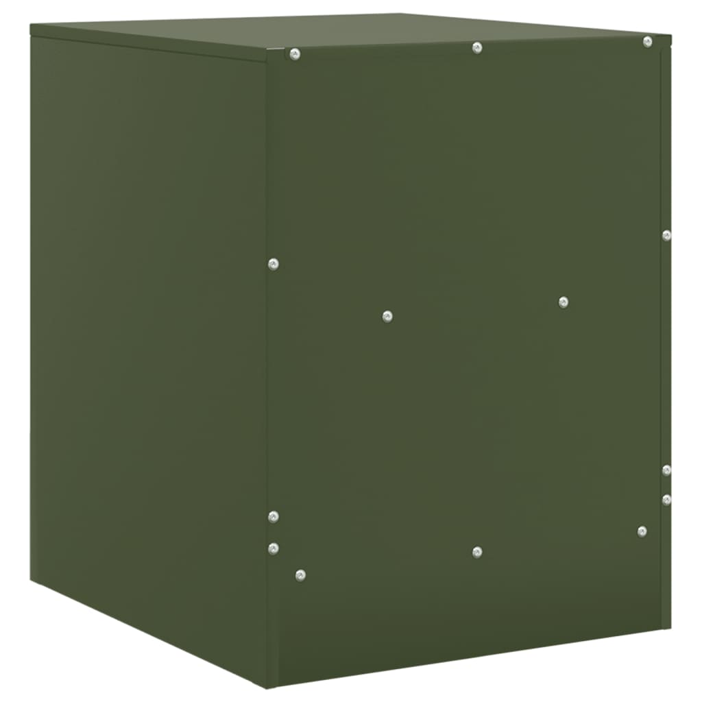 Tables de chevet 2 pcs noir vert olive 34,5x39x44 cm acier Tables de chevet vidaXL   