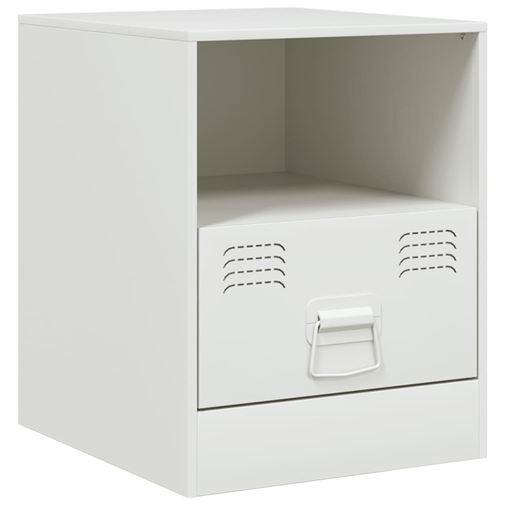 Tables de chevet 2 pcs blanc 34,5x39x44 cm acier Tables de chevet vidaXL   