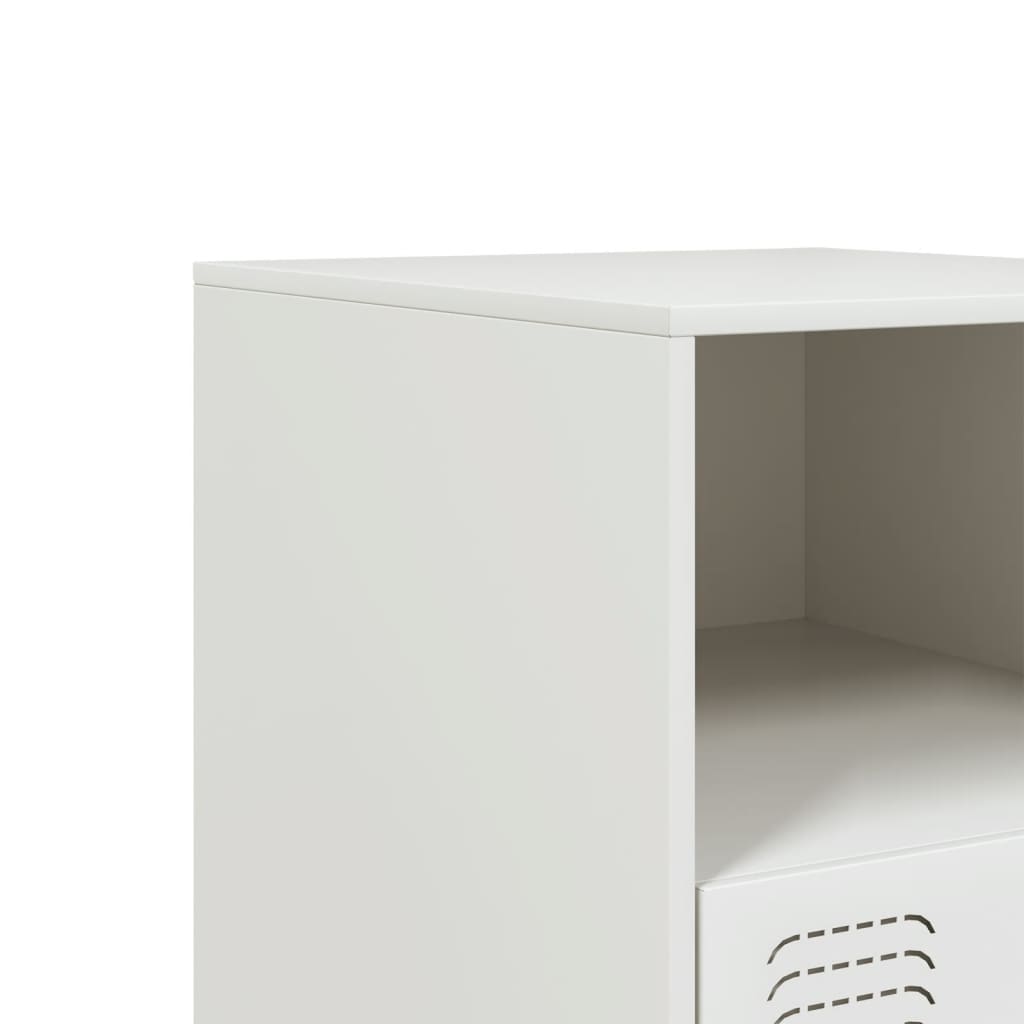 Tables de chevet 2 pcs blanc 34,5x39x44 cm acier Tables de chevet vidaXL   