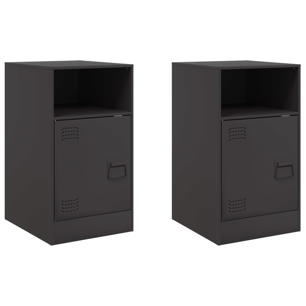 Tables de chevet 2 pcs noir 34,5x39x62 cm acier Tables de chevet vidaXL   