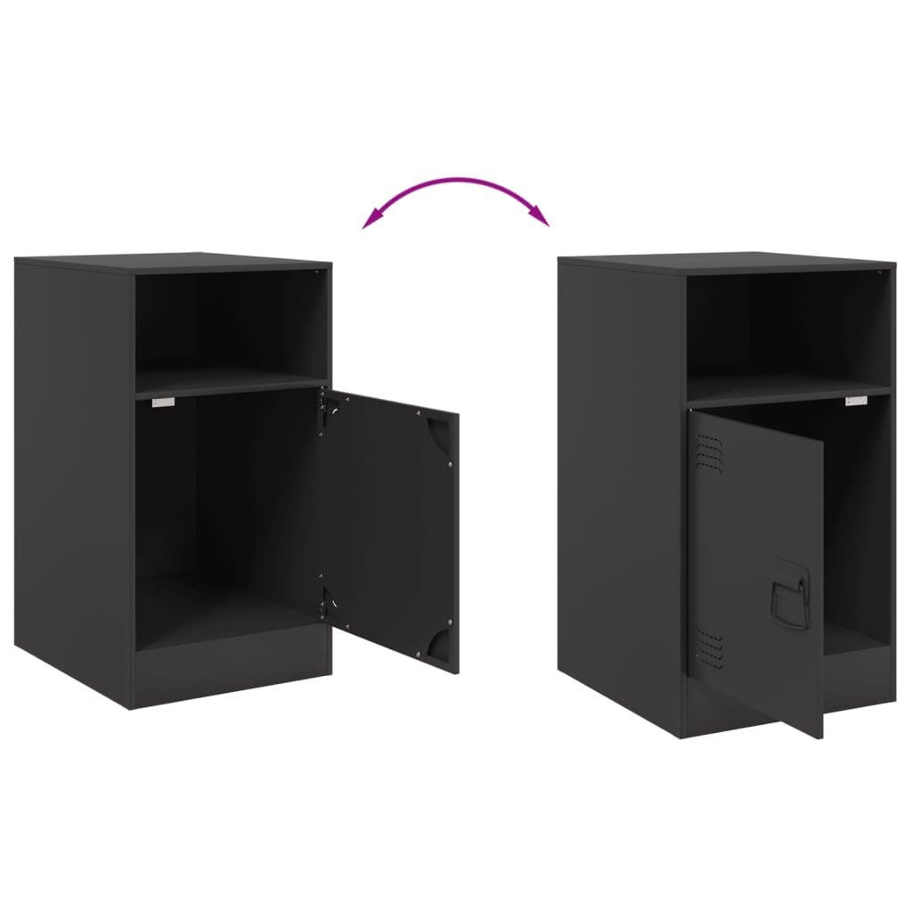 Tables de chevet 2 pcs noir 34,5x39x62 cm acier Tables de chevet vidaXL   