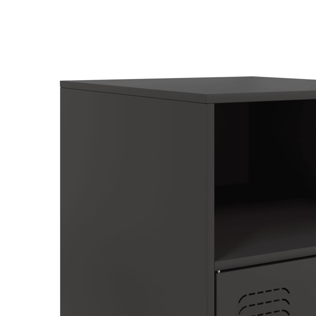 Tables de chevet 2 pcs noir 34,5x39x62 cm acier Tables de chevet vidaXL   