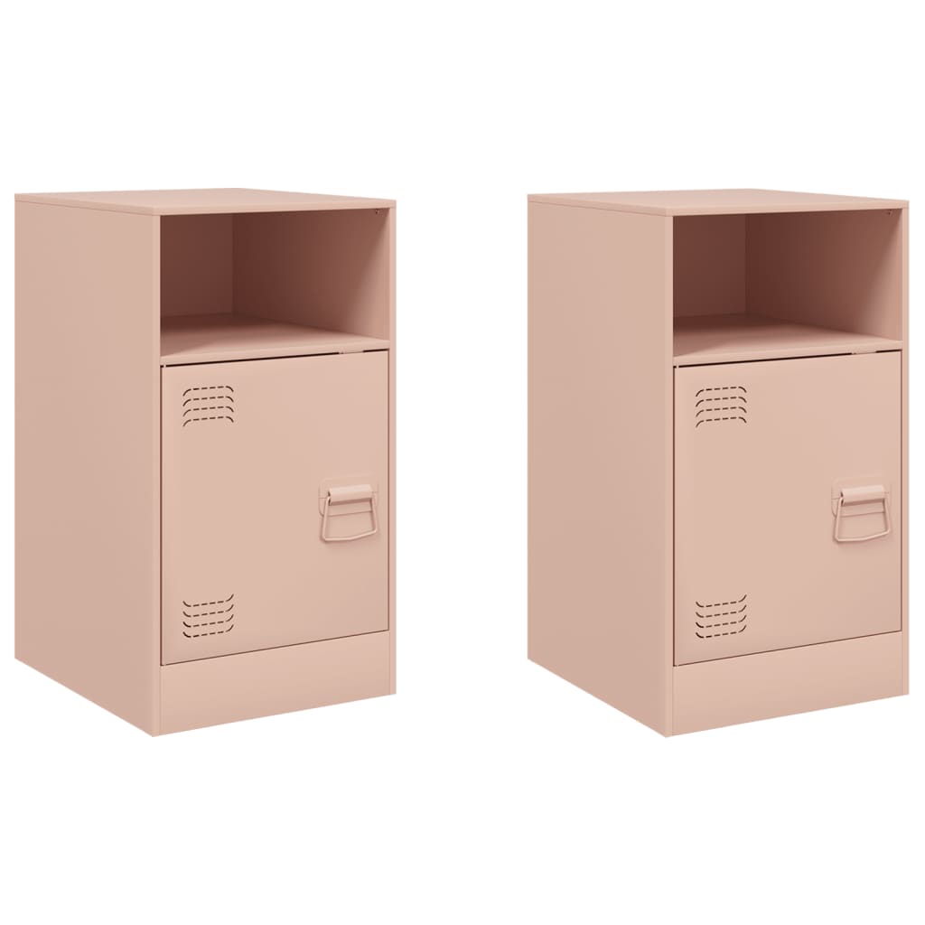 Tables de chevet 2 pcs rose 34,5x39x62 cm acier Tables de chevet vidaXL   