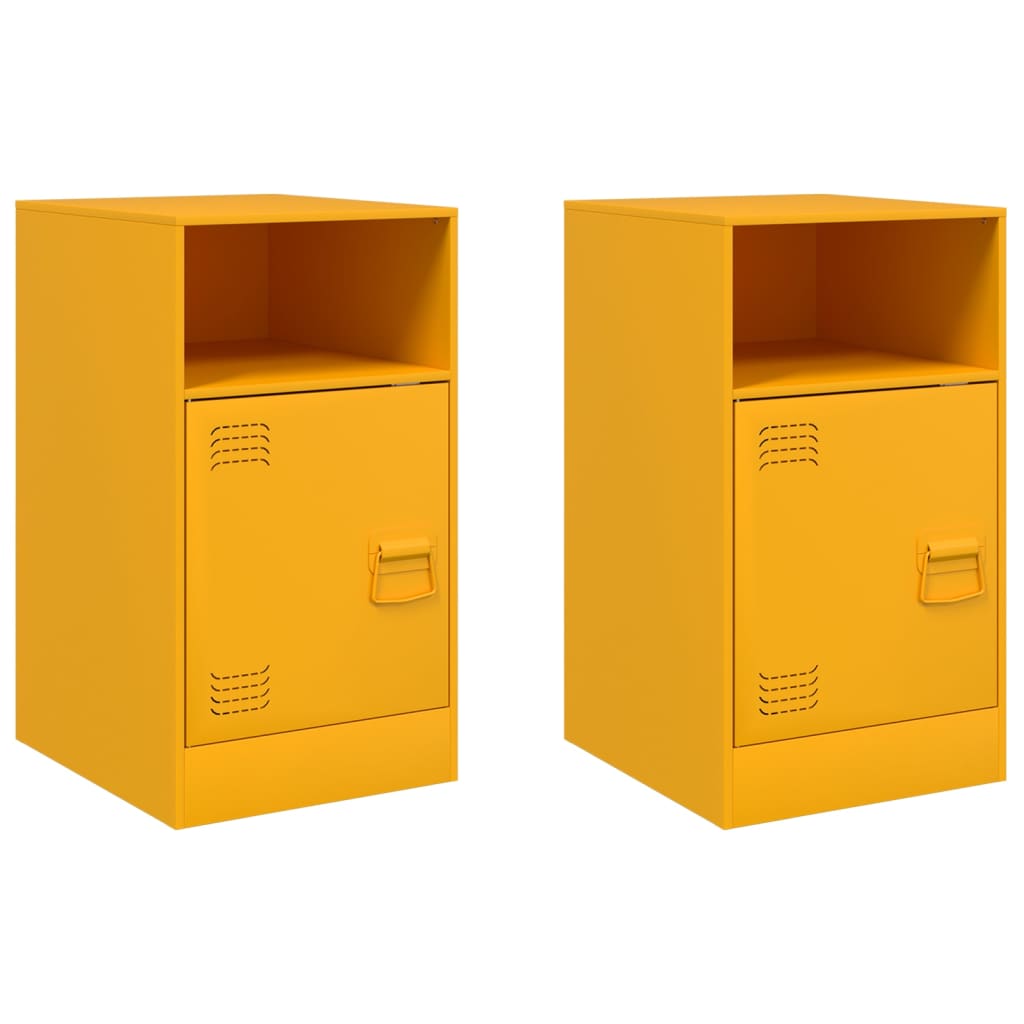 Tables de chevet 2 pcs jaune moutarde 34,5x39x62 cm acier Tables de chevet vidaXL   