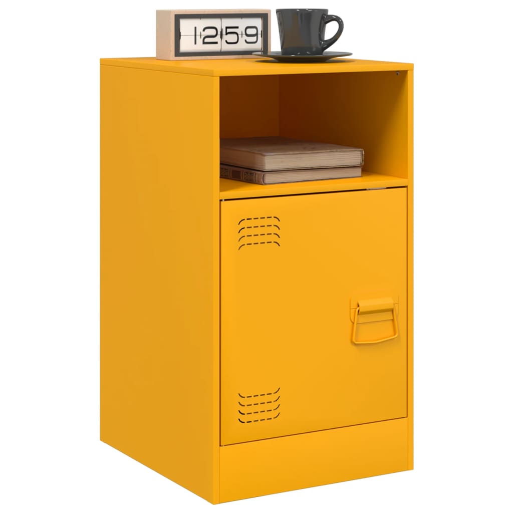 Tables de chevet 2 pcs jaune moutarde 34,5x39x62 cm acier Tables de chevet vidaXL   