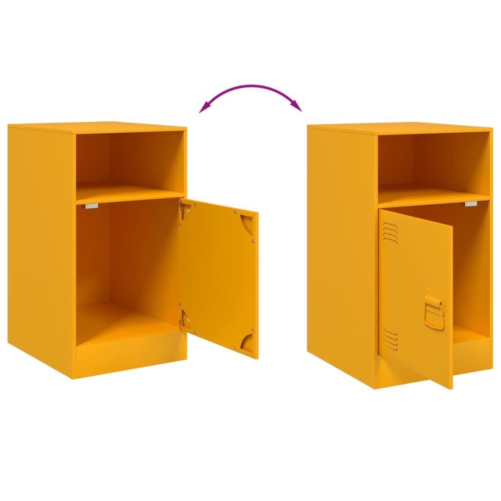 Tables de chevet 2 pcs jaune moutarde 34,5x39x62 cm acier Tables de chevet vidaXL   