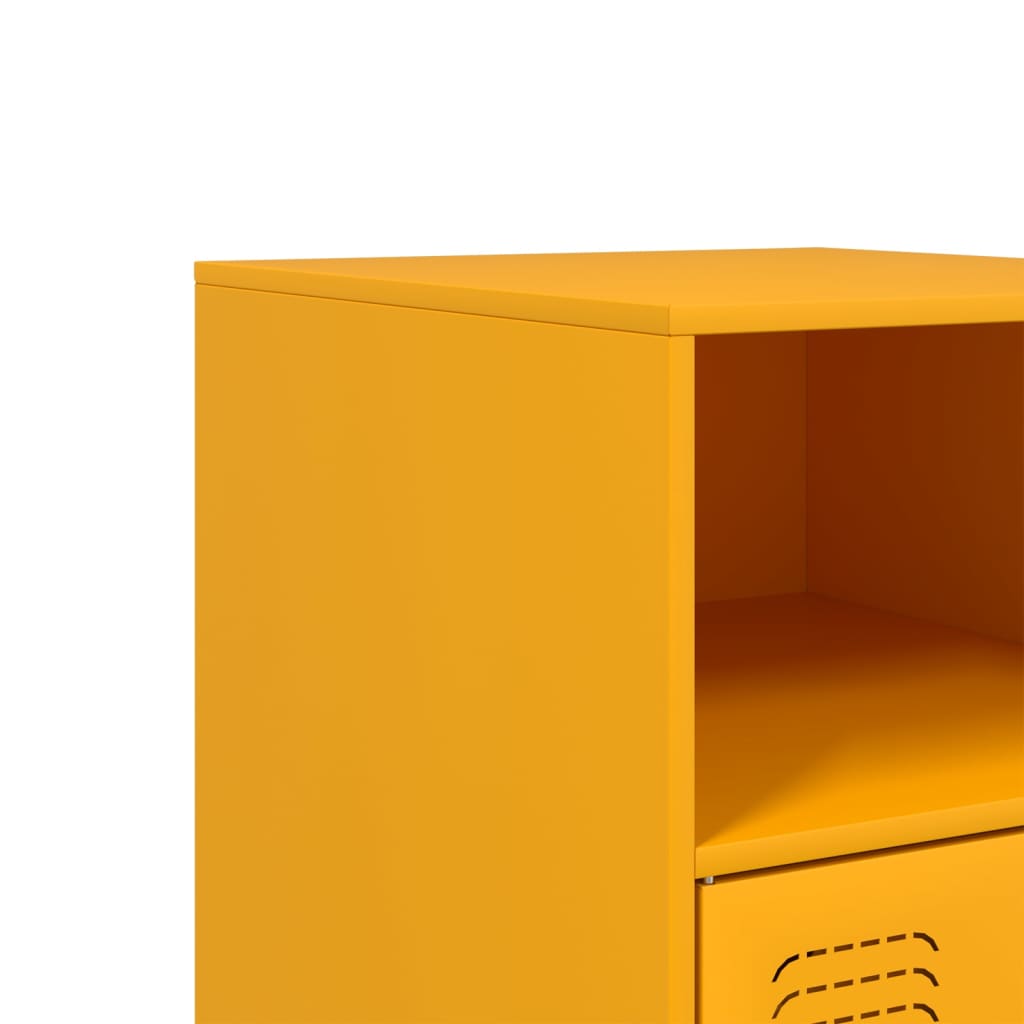 Tables de chevet 2 pcs jaune moutarde 34,5x39x62 cm acier Tables de chevet vidaXL   