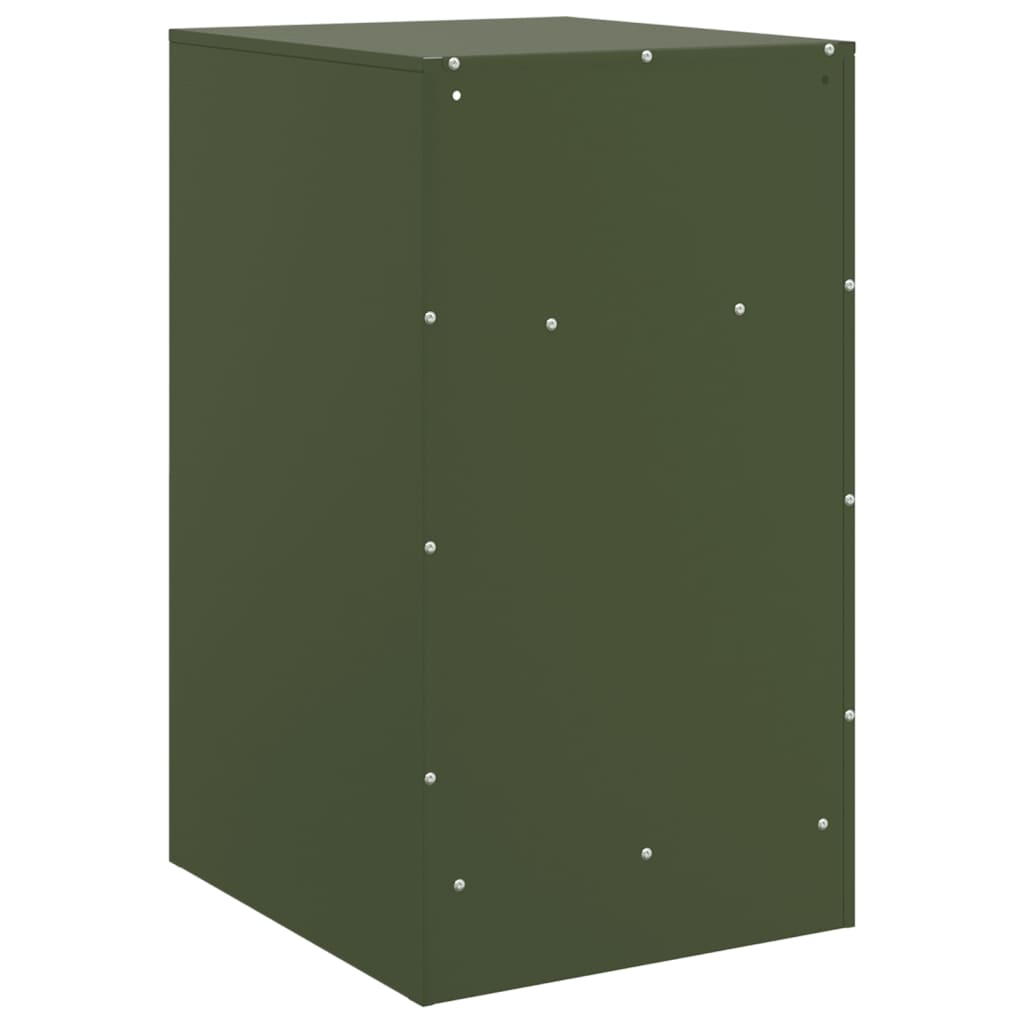 Tables de chevet 2 pcs noir vert olive 34,5x39x62 cm acier Tables de chevet vidaXL   