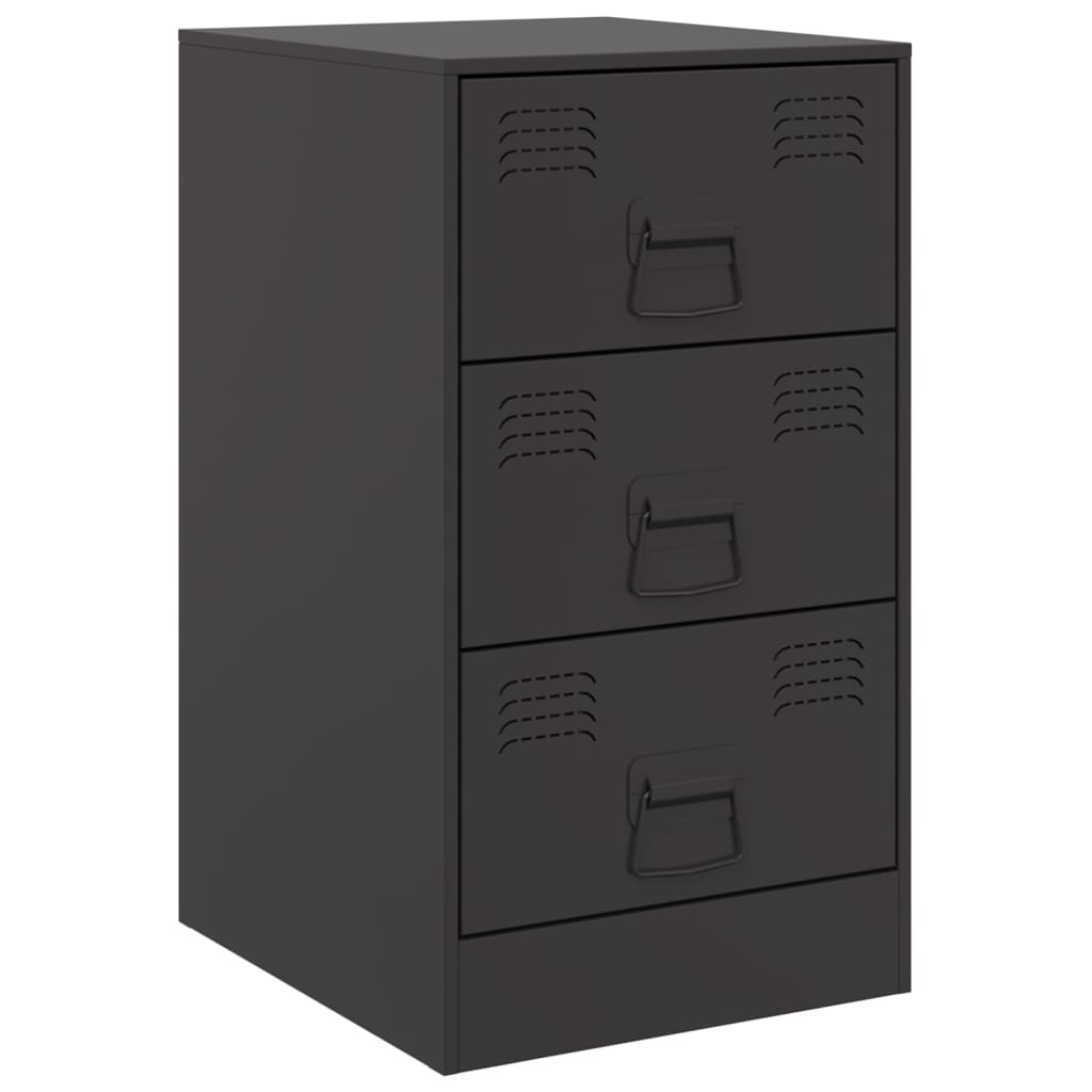 Table de chevet noir 34,5x39x62 cm acier Tables de chevet vidaXL   