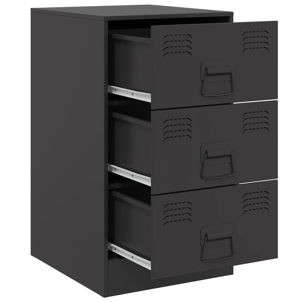 Tables de chevet 2 pcs noir 34,5x39x62 cm acier Tables de chevet vidaXL   