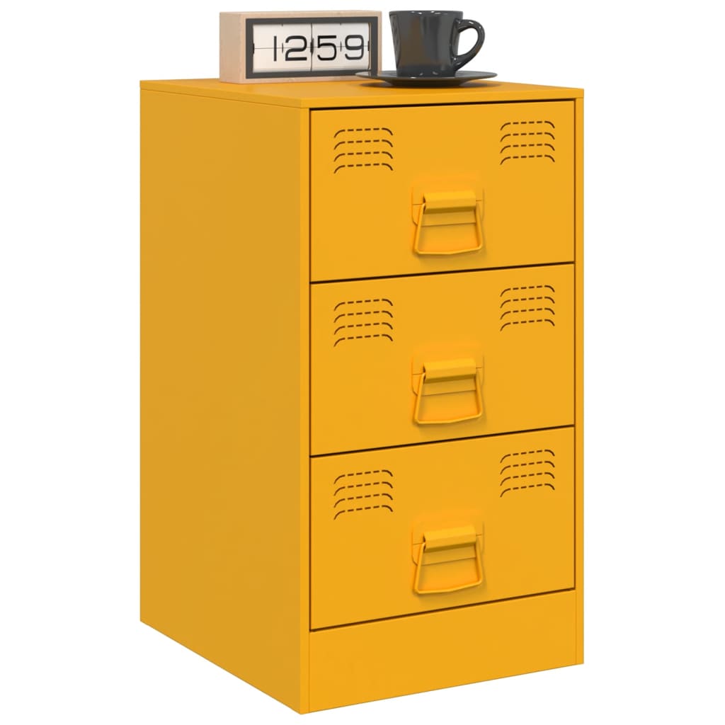 Tables de chevet 2 pcs jaune moutarde 34,5x39x62 cm acier Tables de chevet vidaXL   