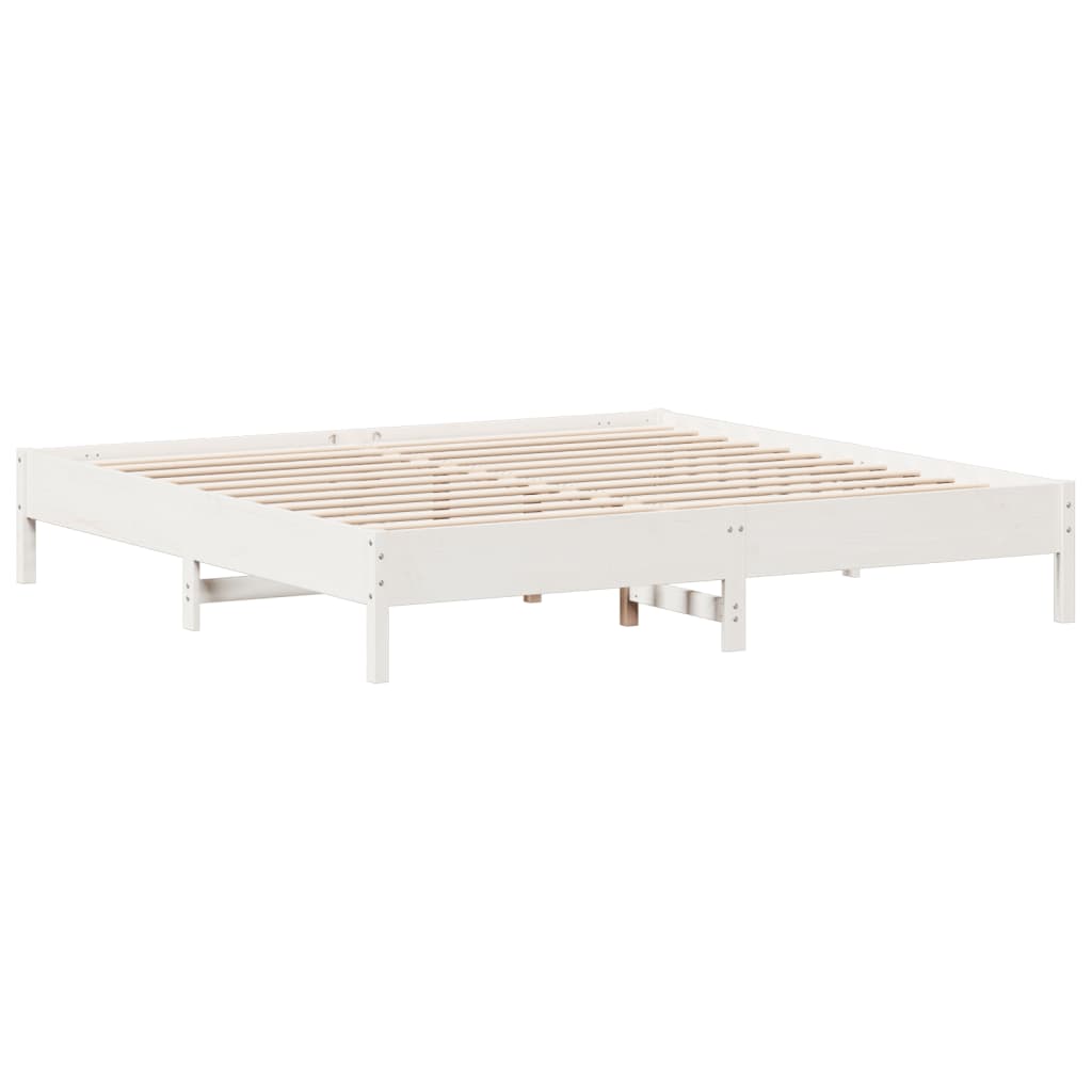 Cadre de lit blanc 200x200 cm bois de pin massif Lits & cadres de lit vidaXL   