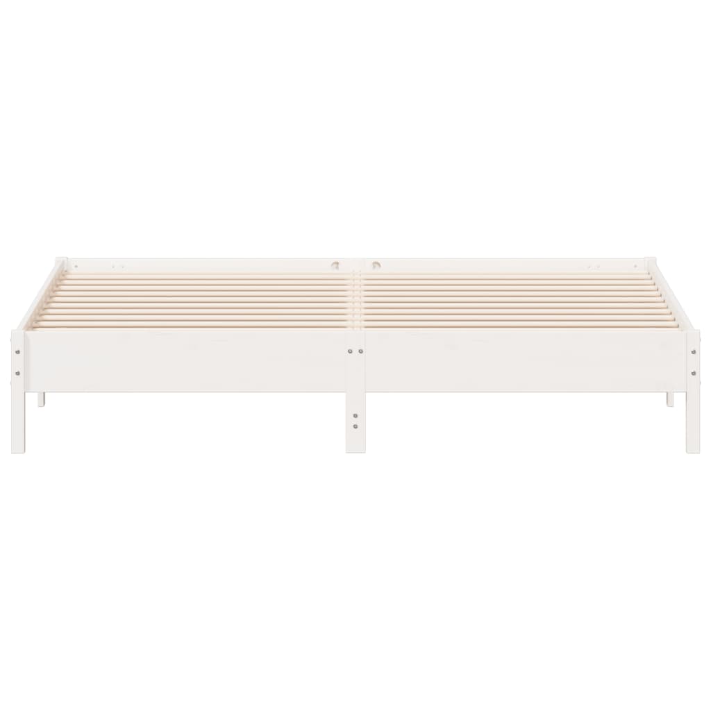 Cadre de lit blanc 200x200 cm bois de pin massif Lits & cadres de lit vidaXL   