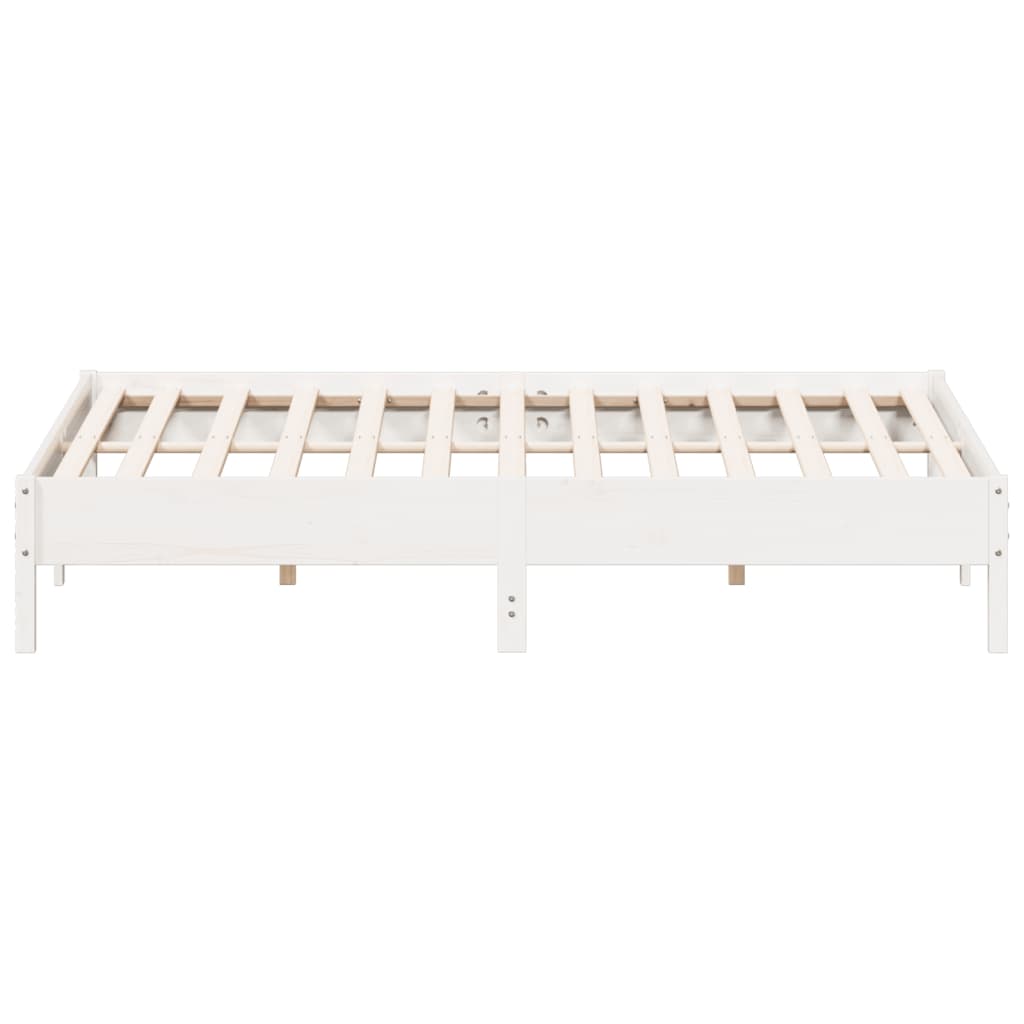 Cadre de lit blanc 200x200 cm bois de pin massif Lits & cadres de lit vidaXL   