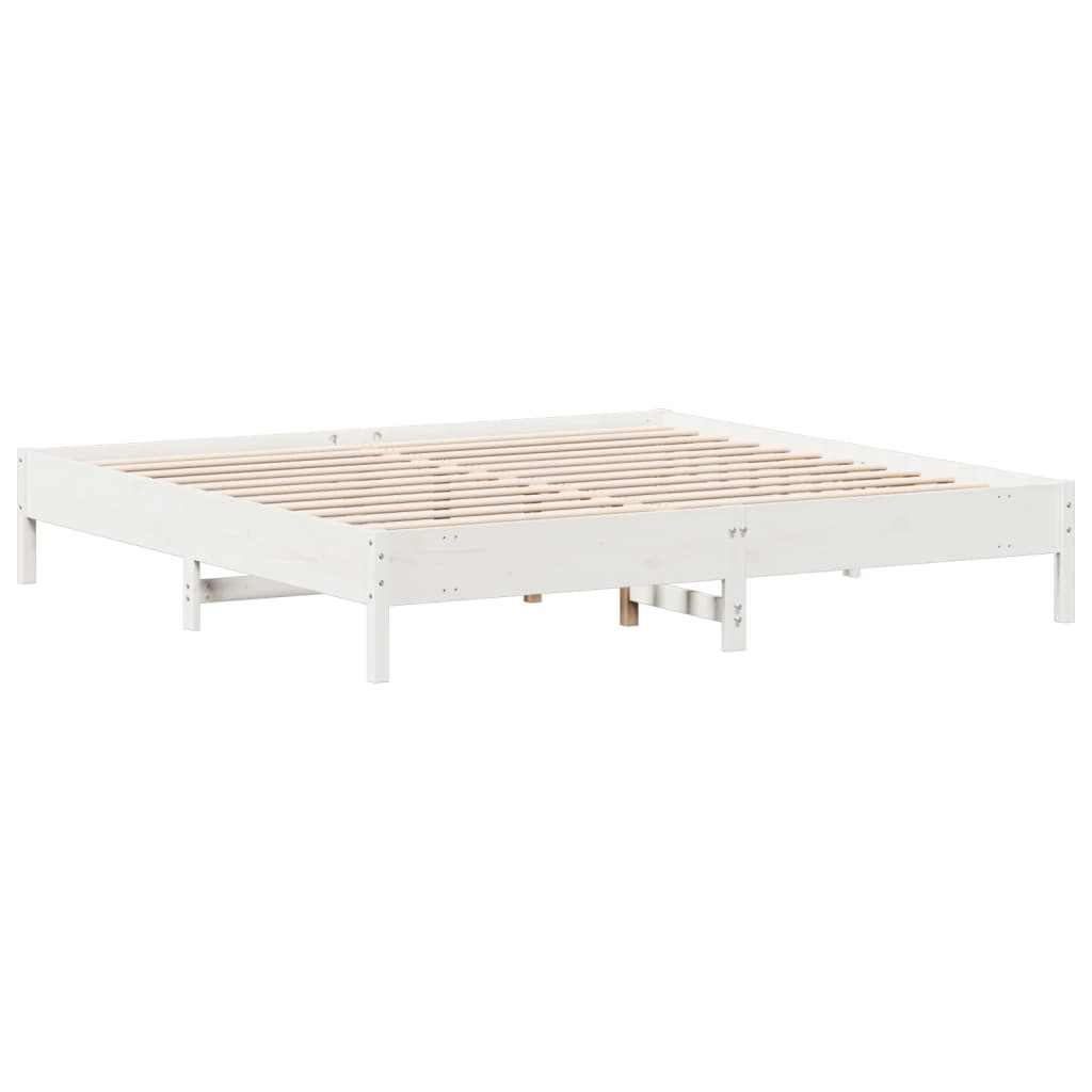 Cadre de lit blanc 200x200 cm bois de pin massif Lits & cadres de lit vidaXL   