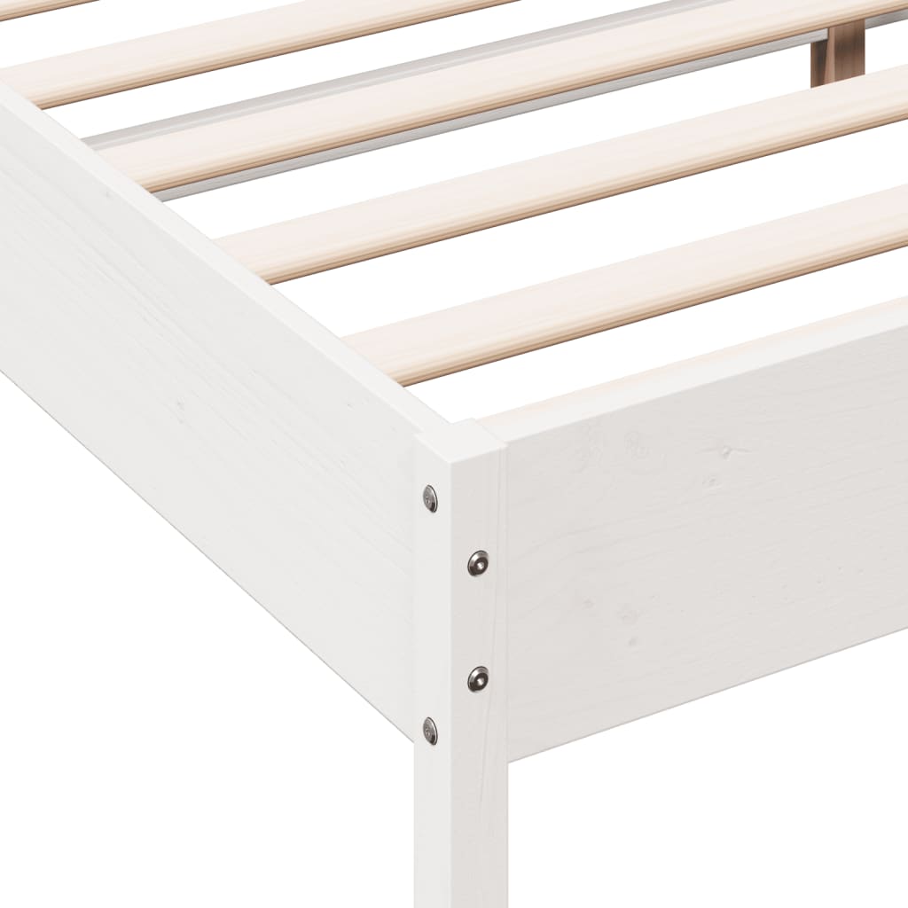 Cadre de lit blanc 200x200 cm bois de pin massif Lits & cadres de lit vidaXL   