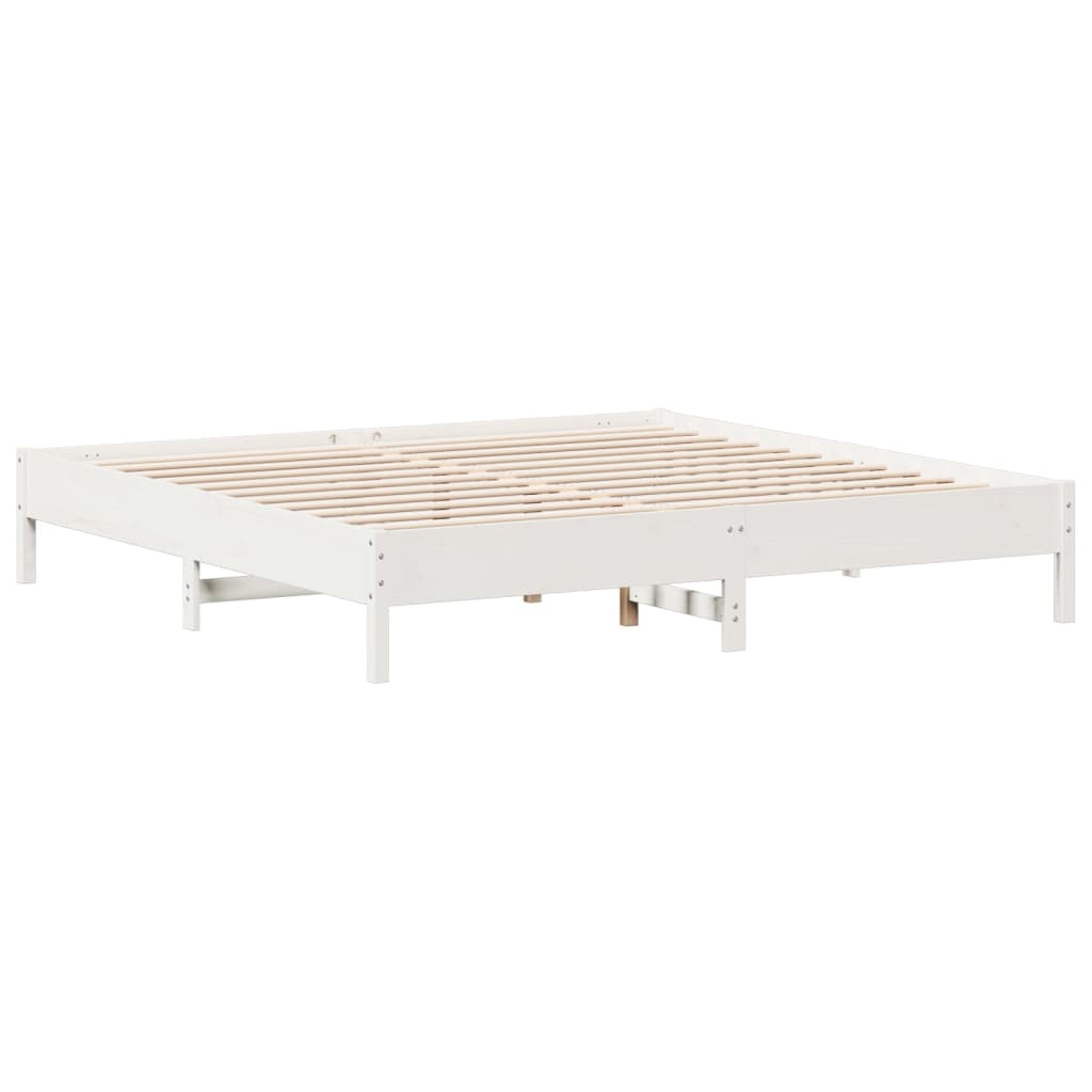 Cadre de lit blanc 180x200 cm bois de pin massif Lits & cadres de lit vidaXL   